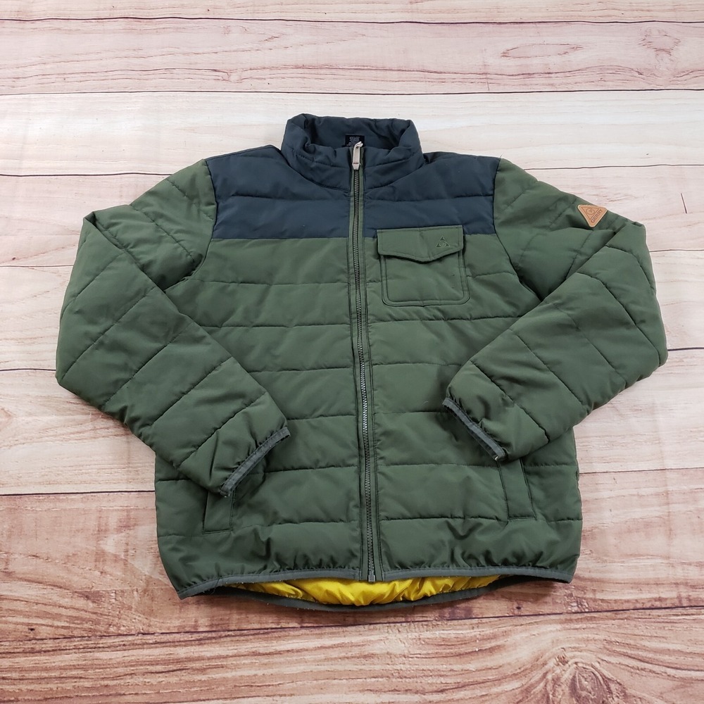 Gerry Jacket‎ Mens Medium Green Outdoors Zip Up Quilted Coat Pockets Adult **